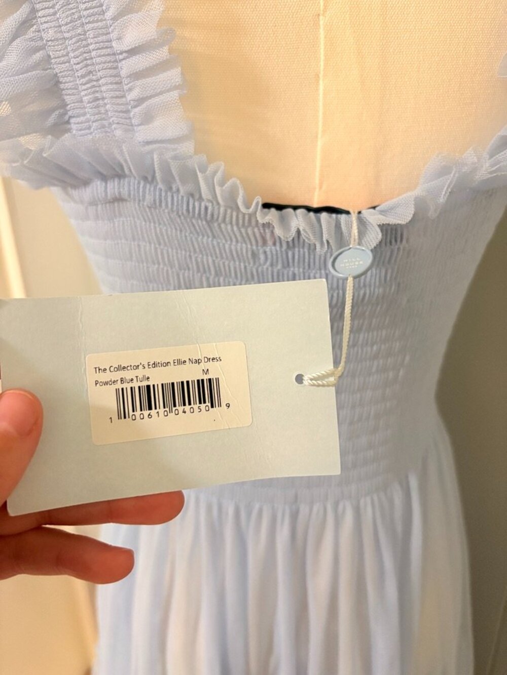 Hill House Collector's Edition Tulle Ellie Nap Dress Powder Blue Medium Sheer - Picture 14 of 15